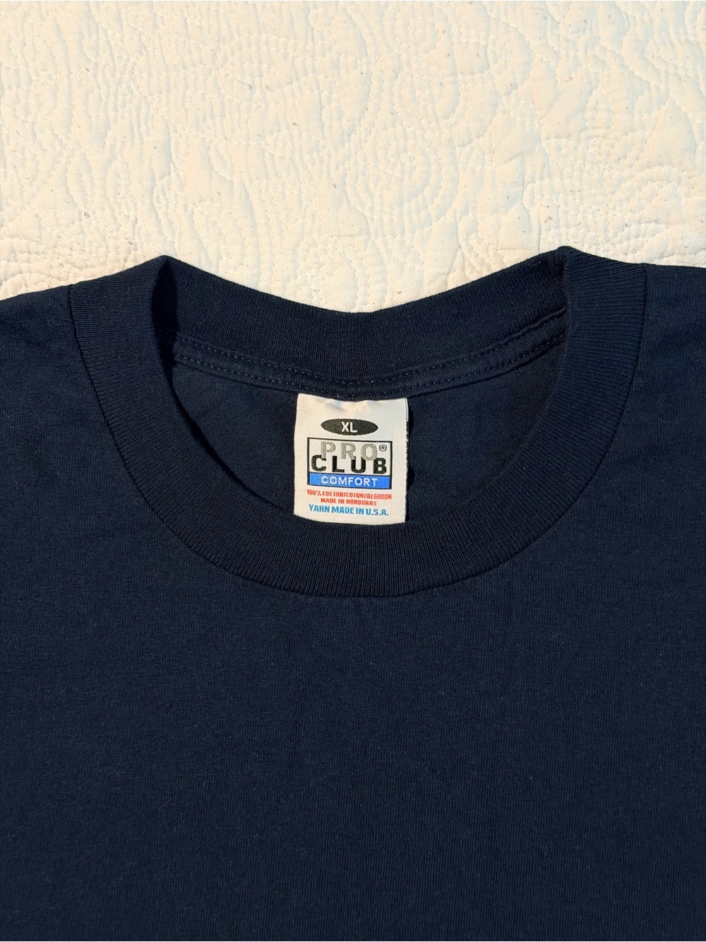 Pro Club Comfort Tee | Navy Blue | Size XL | Blank Cotton Crewneck